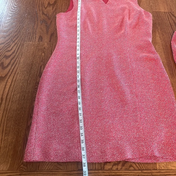 DG Donna Gray 2 piece dress w/ jacket red and white specs throughout career 12 - Picture 14 of 16